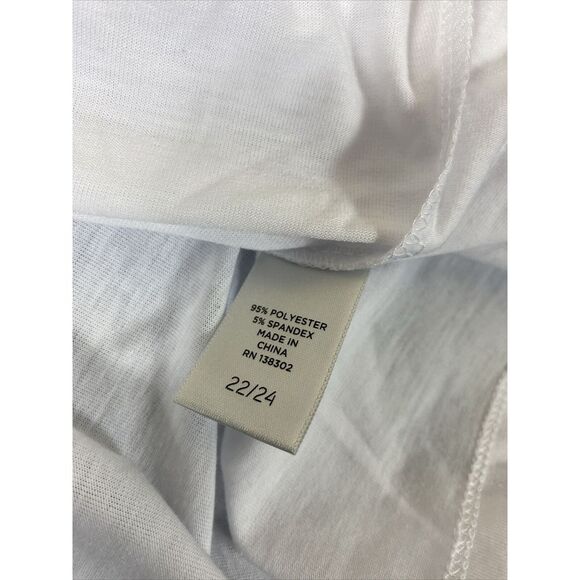 Ave Leisure T-Shirt Womens 22/24 White Short Sleeve Stretch Tunic Girl Power NEW - Picture 4 of 7